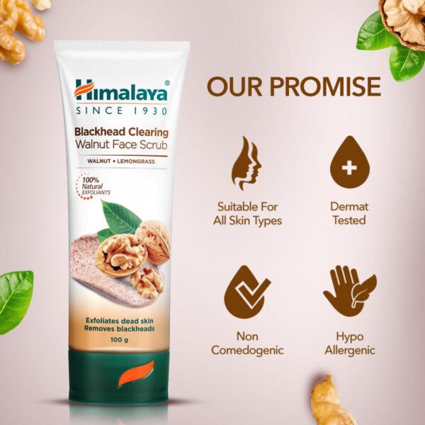 Himalaya Blackhead Clearing Walnut Face Scrub 100g - Image 2