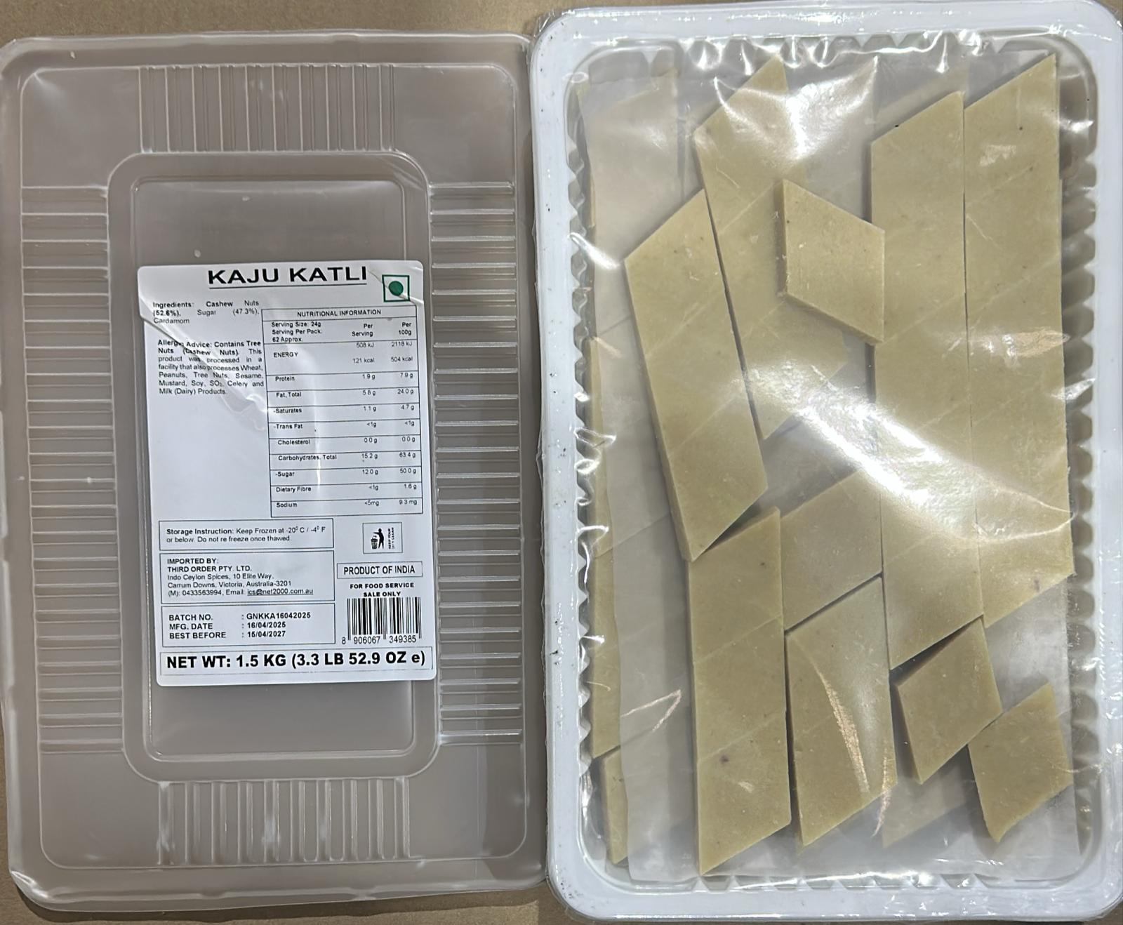 KAJU BURFI 1KG*6 TRAY