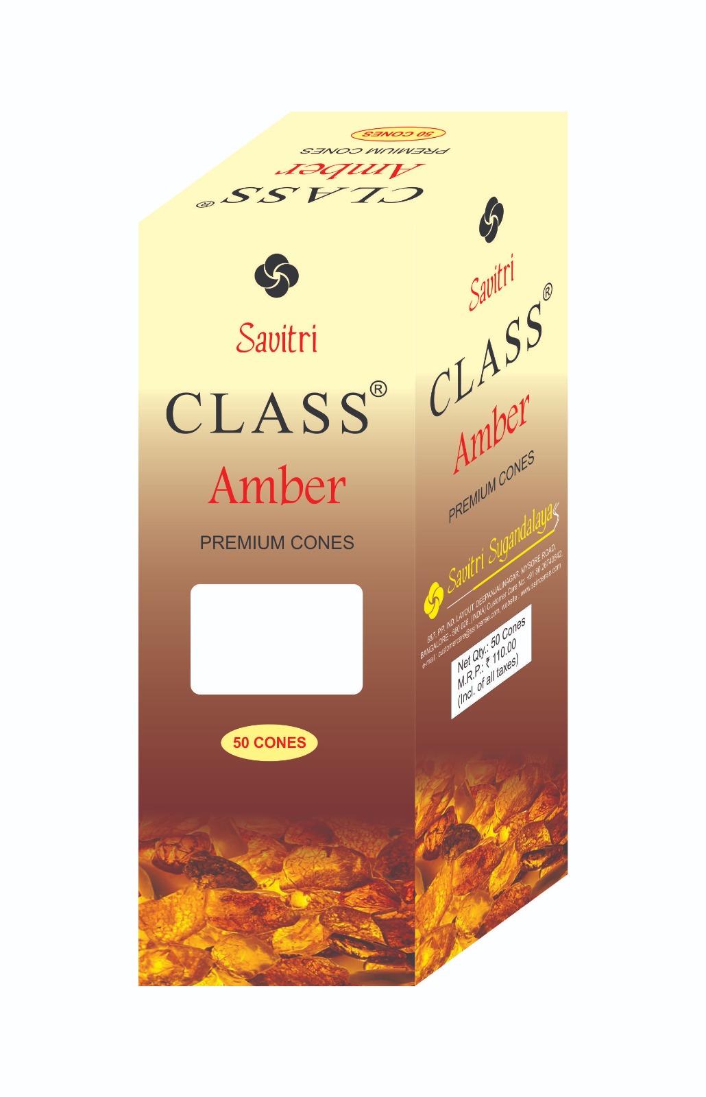 Savitri Class Amber Incense Cones